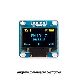 Display LCD OLED I2C 0.96" Azul com Amarelo