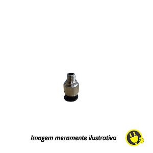 Conector Pneumático Reto PC4-M6 – Para Tubo de Teflon 4mm | Rosca M6