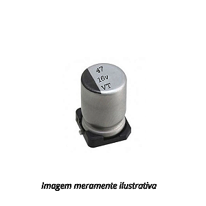 Capacitor Eletrolítico SMD  105°C 47uF 16V
