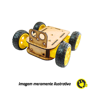 Kit Chassi Robô Inteligente 4WD em MDF