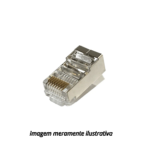 Conector RJ45 Cat5 De Passagem 8x8 Blindado