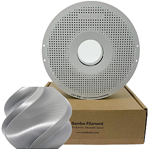 Filamento PLA SILK+ 1,75mm 1Kg Prata Bambu Lab