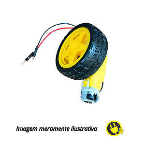 Motor DC 3–6 V com Caixa de Redução e Eixo Duplo + Roda 68 mm + Jumpers