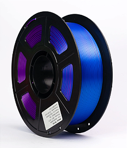 Filamento PLA SILK Tricolor 1,75mm 1Kg Preto, Roxo e Azul 3D Fila