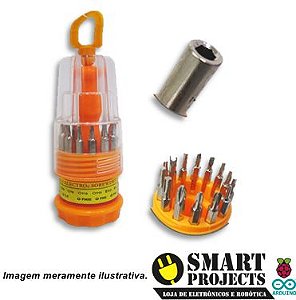 Kit Chave Precisão com 15 peças Alen,torx,fenda,philips Y Triâ