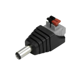 Plug P4 Macho 2.1x5.5mm com Borne de Engate Rápido