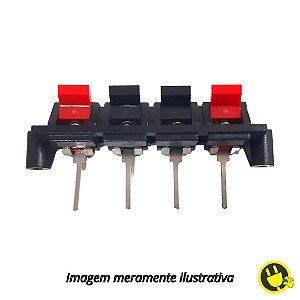 Conector Tomada Borne Caixa Som Alto Falante 4 Vias