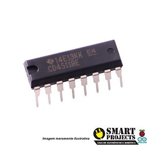 Circuito Integrado CD4511 Decodificador BCD 7 Segmentos