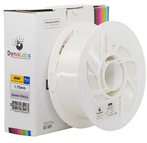 Filamento PLA Silk 1.75mm 1Kg Branco Pérola DynaLabs