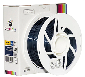 Filamento PLA Silk 1.75mm 1Kg Preto Azabache DynaLabs