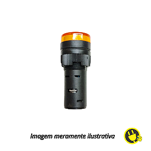 Sinaleiro Indicador C/ Led 24V - AD16-16C - Amarelo 16mm
