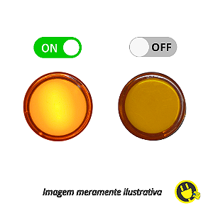 Sinaleiro Indicador C/ Led 220V - AD16-16C - Amarelo 16mm