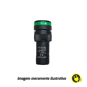 Sinaleiro Indicador C/ Led 24V - AD16-16C - Verde 16mm
