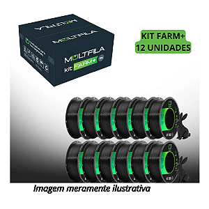 Filamento PLA Box 12 Preto Kit Farm MULTFILA