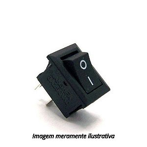 Mini Chave Gangorra Preta KCD11-101 3A 250V