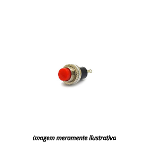 Chave Botão DS-314 2 Terminais Sem Trava Vermelho