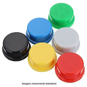 Capas Coloridas Push Button Chave Táctil Redonda 12x12x7,3mm