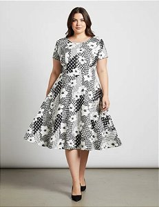 Vestido Godê Plus Size Florido