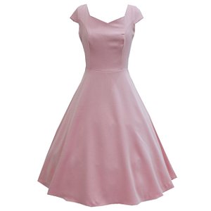 Vestido Feminino Rodado Midi Godê Rosê