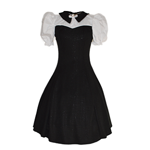 Vestido Godê com Gola Manga Princesa