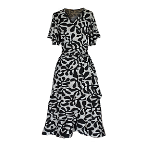 Vestido Envelope Feminino Malha Preto