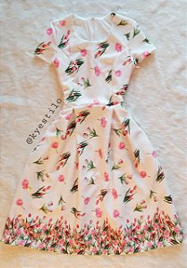 Vestido Pregas Barrado