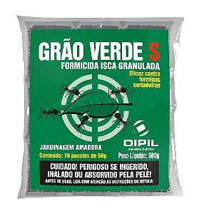 Grao Verde Isca Granulada Para Formigas 10X50Gr Dipil
