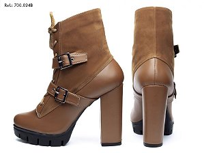 Bota Cano Curto Cadarço de amarrar