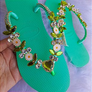 Havaianas decorada margarida