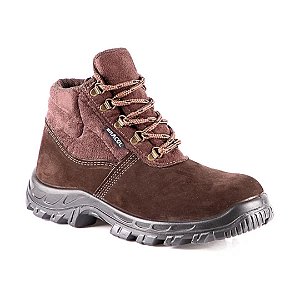 Bota Couro Nobuck Bracol BAF Bico PVC Cadarço c CA