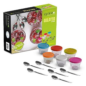 CONJUNTO GELATTO PARA SOBREMESAS DE VIDRO COLHER 12 PEÇAS