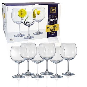 JOGO 6 TAÇAS CRISTAL BOHEMIA GIN 600ML