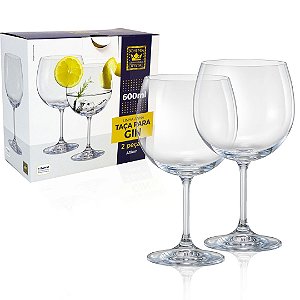 JOGO 2 TAÇAS CRISTAL BOHEMIA GIN 600ML