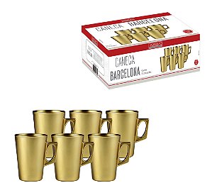 CONJUNTO CANECA BARCELONA 140ml - 6 UNIDADES