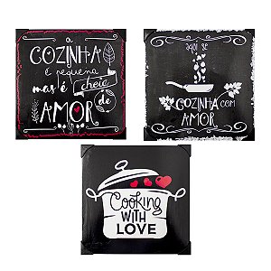 CONJUNTO 3 PLACAS DECORATIVAS - GOURMET