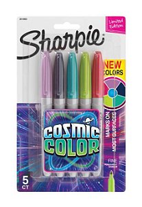 CONJUNTO 5 CANETAS PERMANETES SHARPIE COSMIC COLOR