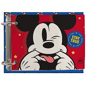 MINI CADERNO ARGOLADO COM FICHAS MICKEY 80 FOLHAS