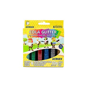 COLA GLITTER 6 CORES ACRILEX