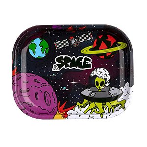 Bandeja de Metal Squadafum Space Enrolar Pequena 18 x 14cm