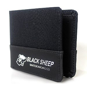 Carteira Black Sheep Slim Logo Porta Cartão Preto Skateboard