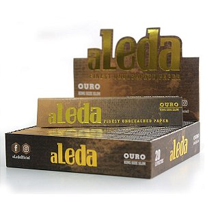 Caixa de Seda aLeda King Size Ouro c/ 20 Livretos