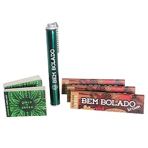 Kit Ganja 420 Bem Bolado Tubeck + Seda Brown + Piteira Girls in Green