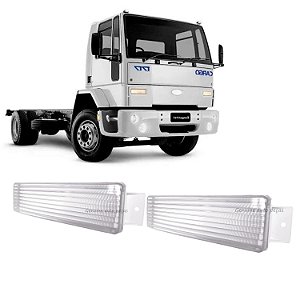 Par Lanterna Pisca Dianteiro Ford Cargo 1985 99 a 2012 Cristal