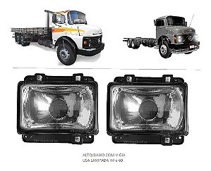 Kit Farol Caminhão Cara Preta 1113 1313 1513 Alto/baixo H4