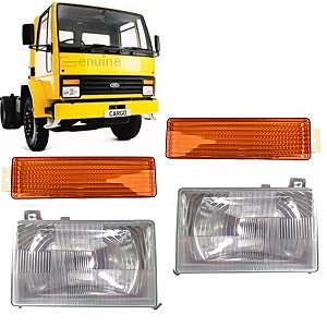 Kit Farol  e Pisca Ford Cargo Antigo 1985 86 87 90 até 2000