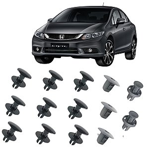 Kit Grampo Presilha Fixador Para-choque Dianteiro Civic 2012 2013 2014 2015 2016