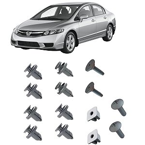 Kit Grampo Fixador Para-choque Dianteiro Civic 2007 2008 2009 2010 2011