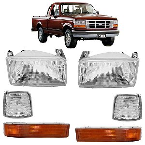 Kit de Farol e Pisca Ford F1000 e F4000 1996 a 1998 Lanterna Ambar
