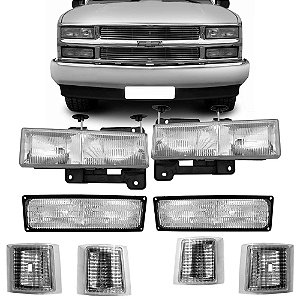 Kit Farol E Pisca Cristal Silverado 1997 a 2004