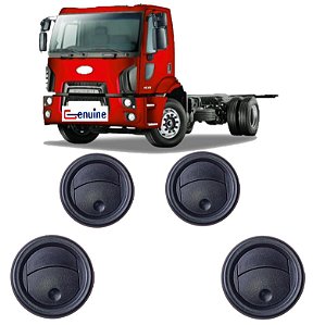 Kit 4 Difusor Saída De Ar Preto Ford Cargo 2012 a 2018
